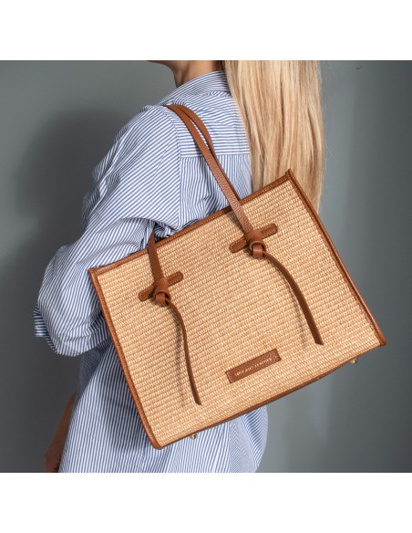 Frame Raffia Shoulder Bag