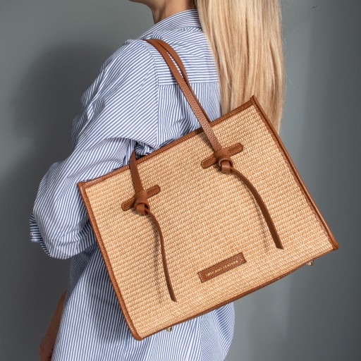 Frame Raffia Shoulder Bag