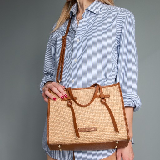 Frame Raffia Shoulder Bag