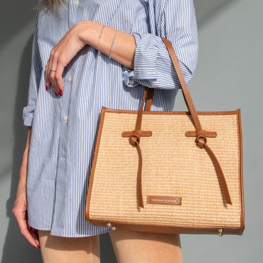 Frame Raffia Shoulder Bag