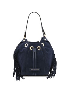 Nomade Suede leather fringe bucket bag 2