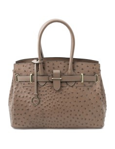 TL Bag Handtasche aus Leder mit Strauss Pragung 2