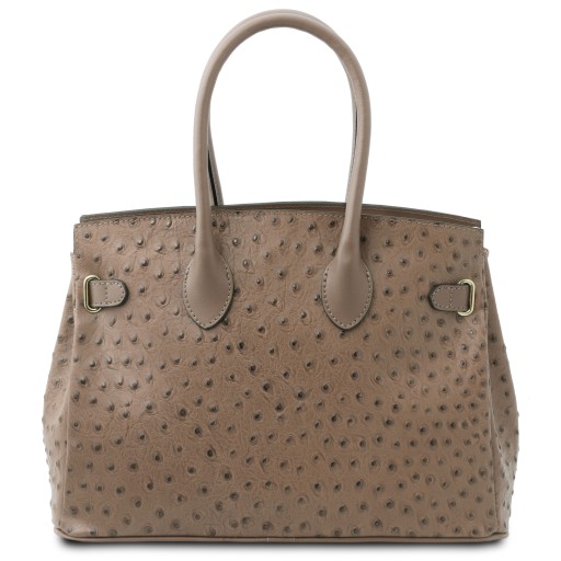 TL Bag Handbag in ostrich print leather