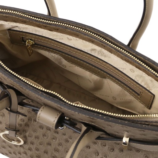 TL Bag Handbag in ostrich print leather