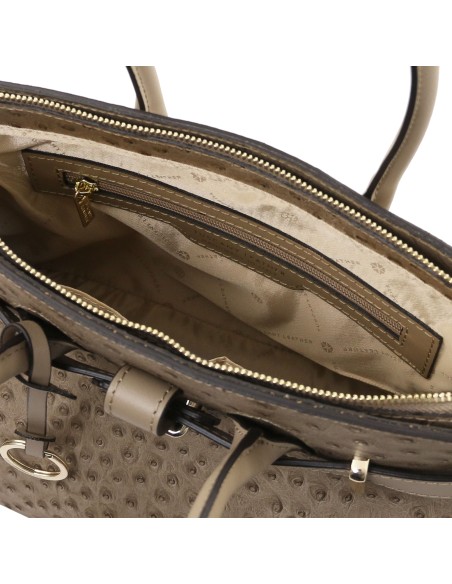 TL Bag Handbag in ostrich print leather