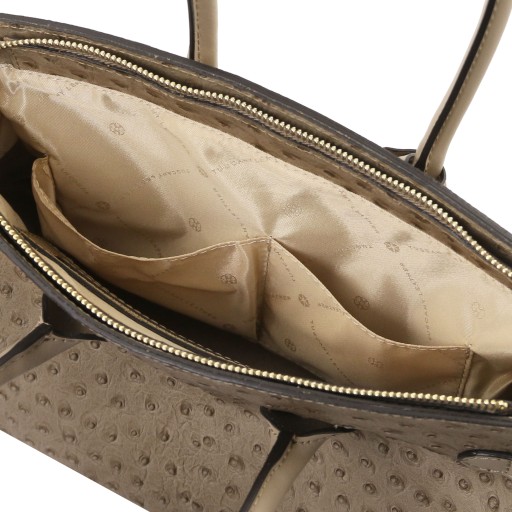 TL Bag Handbag in ostrich print leather