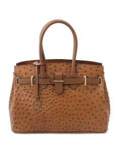 TL Bag Handbag in ostrich print leather