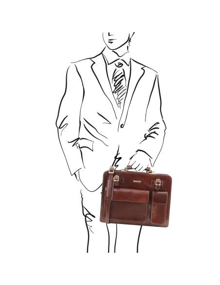 Venezia Leather briefcase 2 compartments