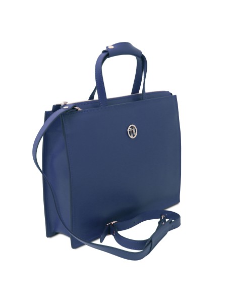 Palermo Saffiano Leather briefcase 3 compartments for women
