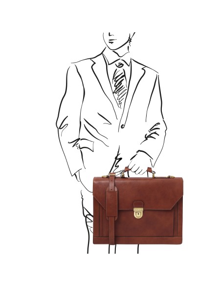 Cremona Leather briefcase 3 compartments