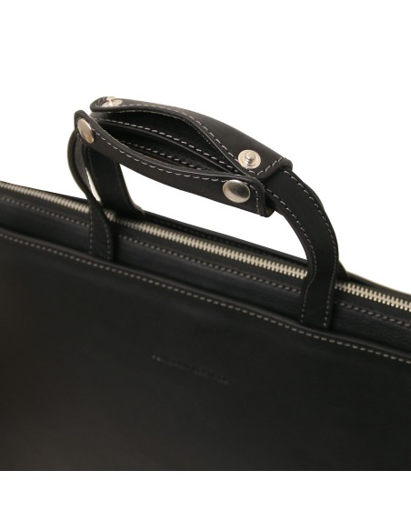 Palermo Leather briefcase 3 compartments for women