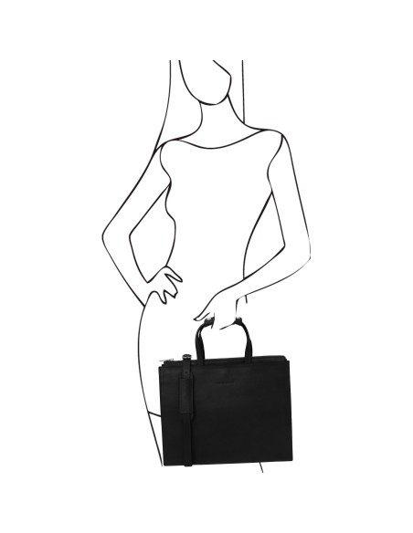 Palermo Leather briefcase 3 compartments for women