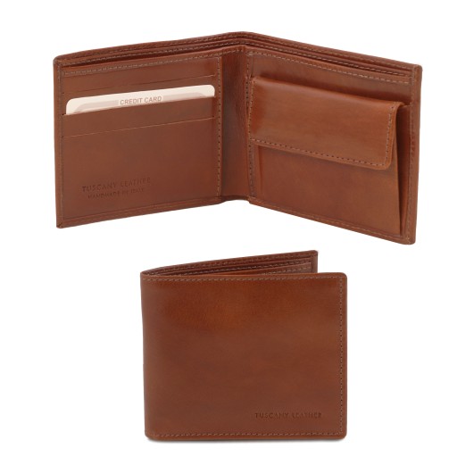 Exklusive Herren Brieftasche aus Leder mit 2 Scheinfachern und Munzfach