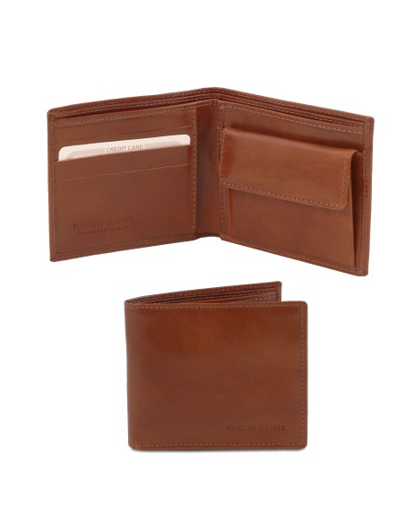 Exclusive 2 fold leather wallet for men with coin pocket