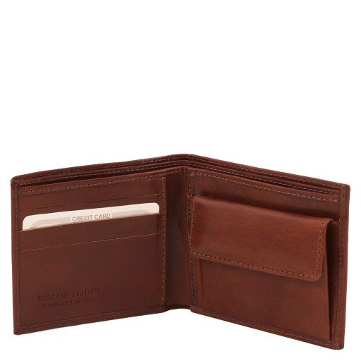 Exklusive Herren Brieftasche aus Leder mit 2 Scheinfachern und Munzfach