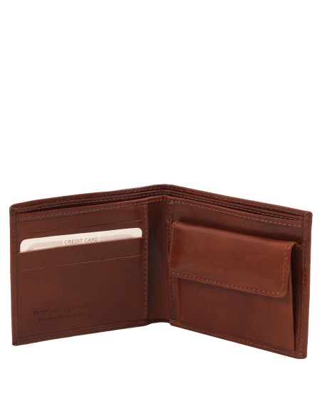 Exclusive 2 fold leather wallet for men with coin pocket
