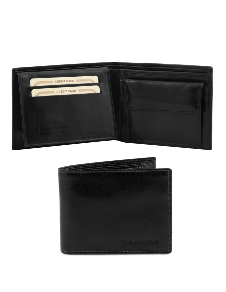 Exklusive Herren Brieftasche aus Leder mit 2 Scheinfachern und Munzfach
