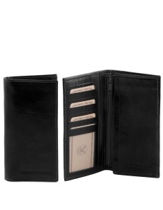 Exklusive Vertikal Herren Brieftasche aus Leder mit 2 Scheinfachern 2