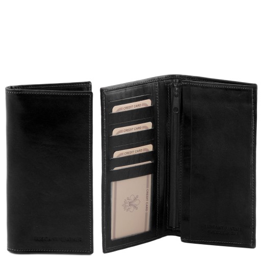 Exclusive vertical 2 fold leather wallet for men