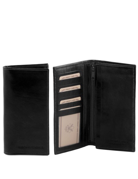 Exklusive Vertikal Herren Brieftasche aus Leder mit 2 Scheinfachern