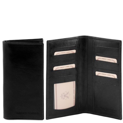Exklusive Vertikal Herren Brieftasche aus Leder mit 2 Scheinfachern