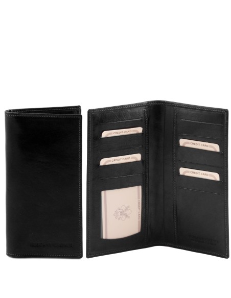 Exklusive Vertikal Herren Brieftasche aus Leder mit 2 Scheinfachern