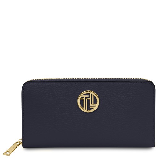 Financier Exklusive Damenbrieftasche aus Leder mit Rundum Reissverschluss