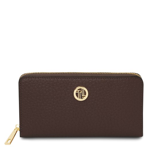 Financier Exklusive Damenbrieftasche aus Leder mit Rundum Reissverschluss