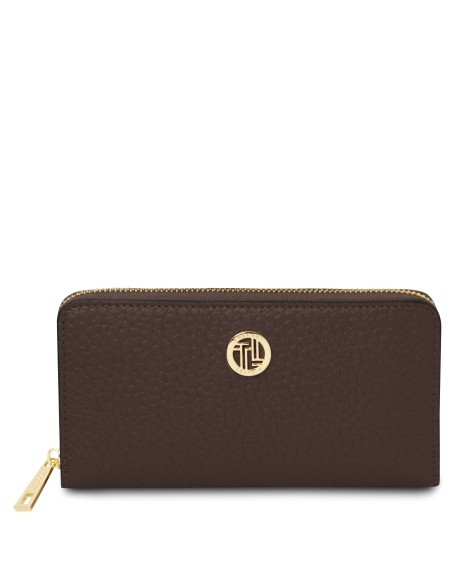 Financier Exklusive Damenbrieftasche aus Leder mit Rundum Reissverschluss