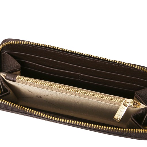 Financier Exklusive Damenbrieftasche aus Leder mit Rundum Reissverschluss