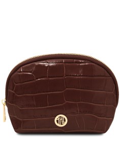 Vera Croc print leather toiletry case 2