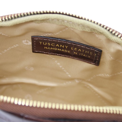 Vera Croc print leather toiletry case