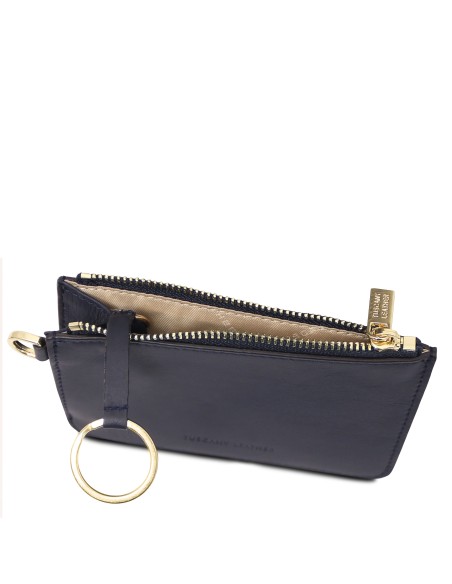 Leather card holder with handle