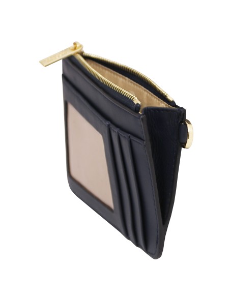 Leather card holder with handle
