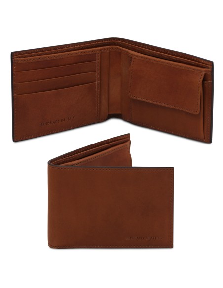 Exclusive 2 fold leather wallet for men with coin pocket