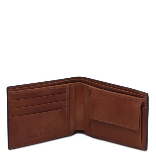 Exclusive 2 fold leather wallet for men with coin pocket