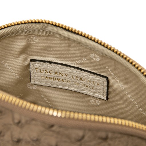Vera Kosmetiktasche aus Leder mit Strauss Pragung