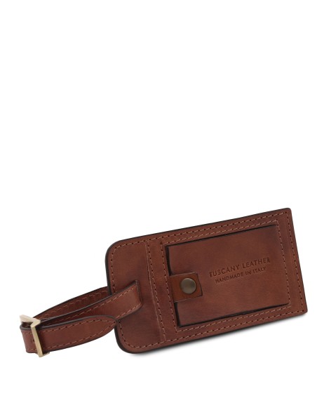 Matte leather luggage tag