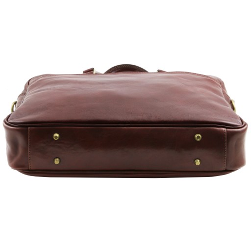 Urbino Leather laptop briefcase with front pocket