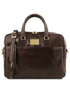 Urbino Notebook Aktentasche aus Leder mit Vorderfach