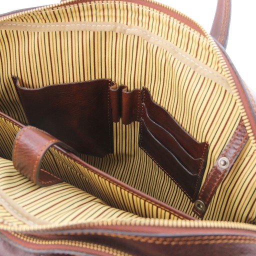 Urbino Notebook Aktentasche aus Leder 2 Facher mit Vorderfach