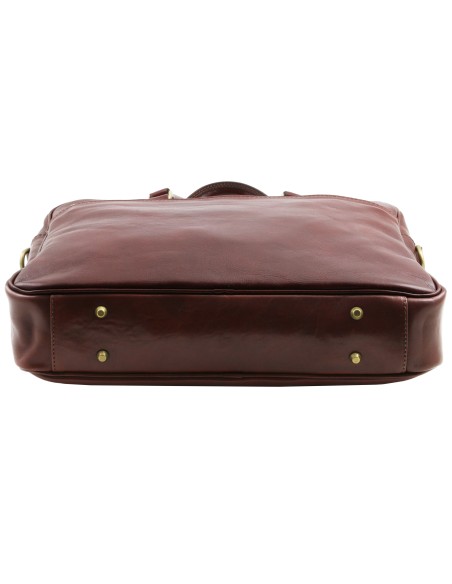 Urbino Leather laptop briefcase 2 compartments with front pocket