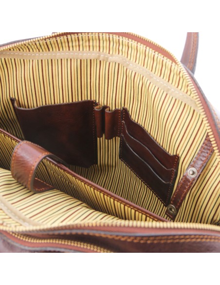Urbino Notebook Aktentasche aus Leder 2 Facher mit Vorderfach