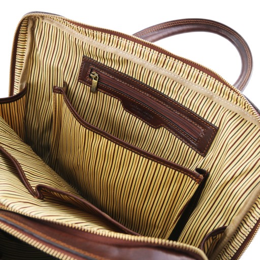 Urbino Leather laptop briefcase 2 compartments with front pocket