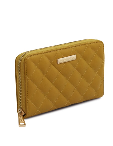 Penelope Exklusive Damenbrieftasche aus weichem Leder mit Rundum Reissverschluss