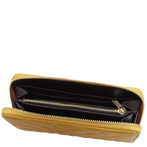 Penelope Exklusive Damenbrieftasche aus weichem Leder mit Rundum Reissverschluss