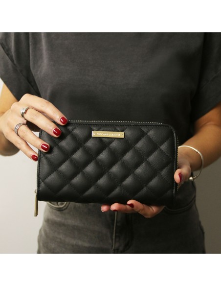 Penelope Exklusive Damenbrieftasche aus weichem Leder mit Rundum Reissverschluss