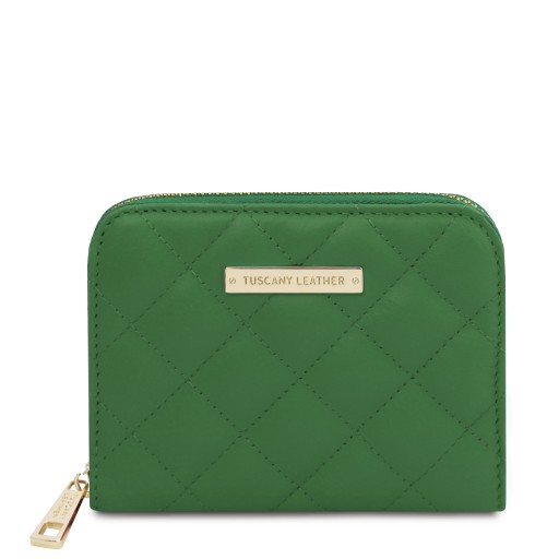 Teti Exklusive Damenbrieftasche aus weichem Leder mit Rundum Reissverschluss