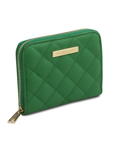 Teti Exklusive Damenbrieftasche aus weichem Leder mit Rundum Reissverschluss