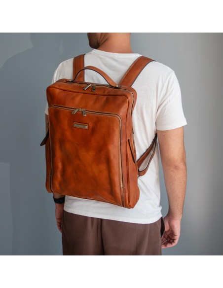 Bangkok Notebook Rucksack aus Leder Gross